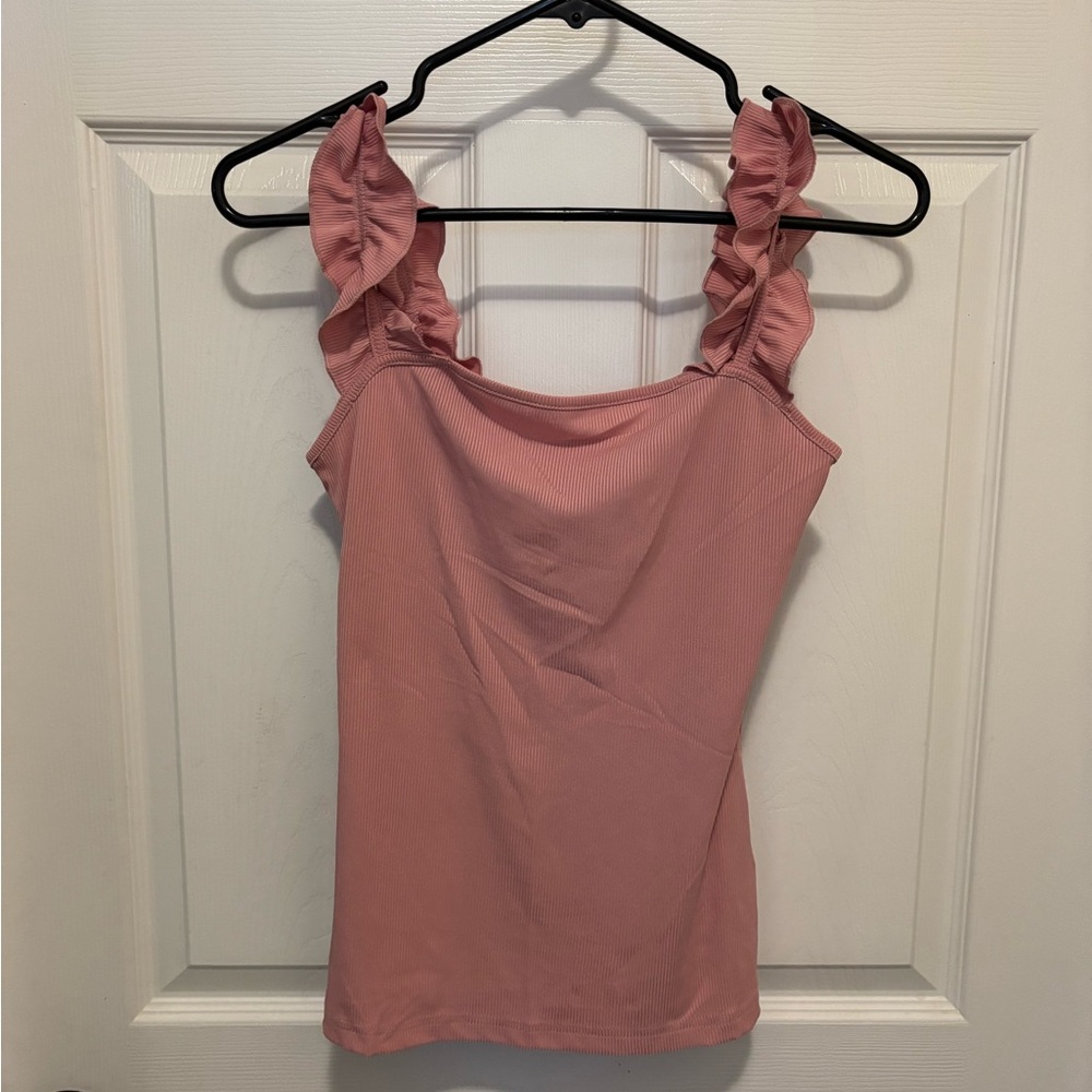 SHEIN Pink Ruffled Camisole Top